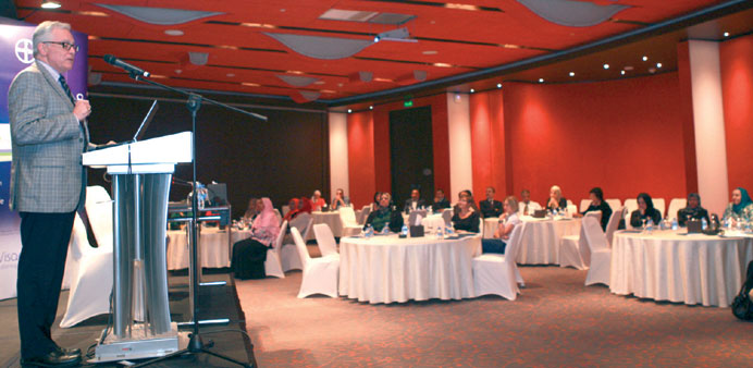  Professor Nicholas A Leyland speaking during the function.