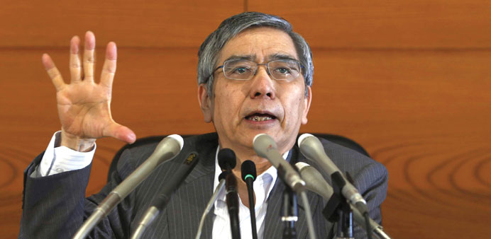    Kuroda says the central bank would closely monitor moves in the government bond market and respond with flexibility in its purchases of government 