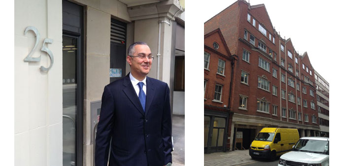 Ahmad al-Abdulla, deputy CEO, Barwa Real Estate Group. Right: A view of 25 North Row in central London.