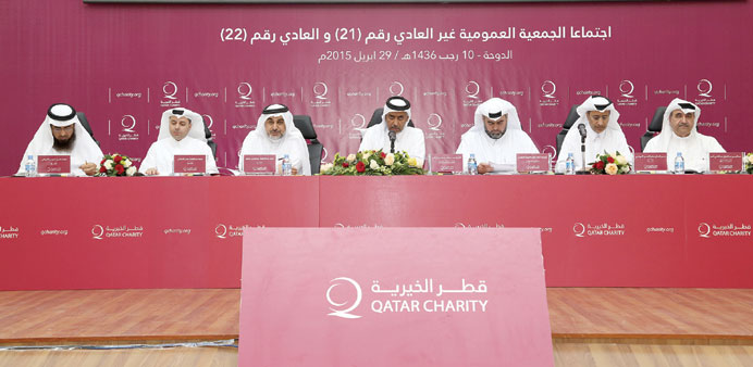 Officials attending the Qatar Charity general assembly.