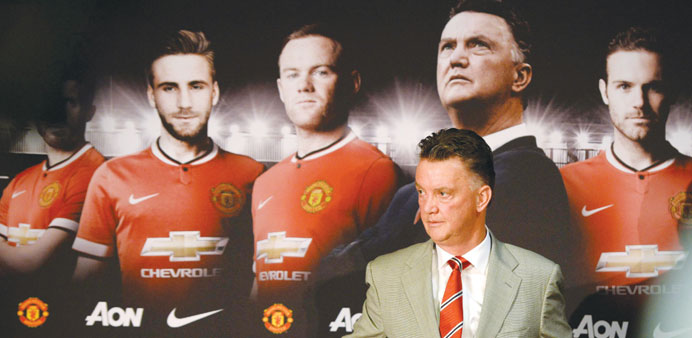 Manchester United manager Louis Van Gaal speaks to the media during a news conference at the clubu2019s Old Trafford Stadium in Manchester.