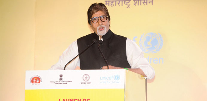 Bachchan speaks at the launch of campaign on Hepatitis B in Mumbai.