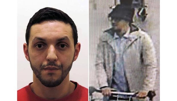 This combo of file pictures shows Mohamed Abrini and a screengrab of the Brussels airport suspect.