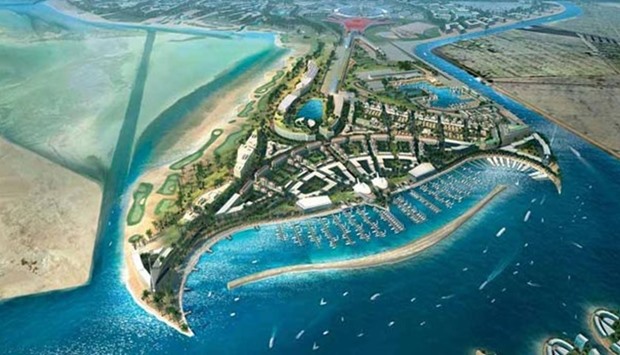 An aerial view of Yas Island