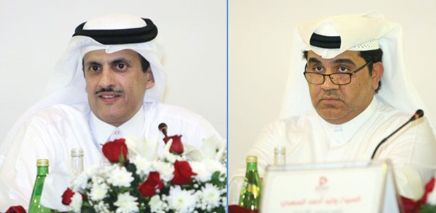 Sheikh Dr Khalid (left) and al-Obaidli: Keen to focus on using the best Islamic financing practices. PICTURE: Nasser TK