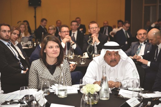 Sheikh Faisal and Kacperczyk attending the seminar to discuss potential Qatar-Poland partnerships and business opportunities.