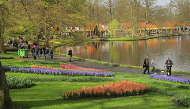 A general view of the world's largest bulb garden of Keukenhof in Lisse