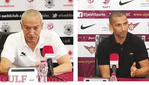 Al Sadd coach Jesualdo Ferreira (L) and El Jaish coach Sabri Lamouchi during thepre-match press conferences. PicTUREs: Othman Iraqi