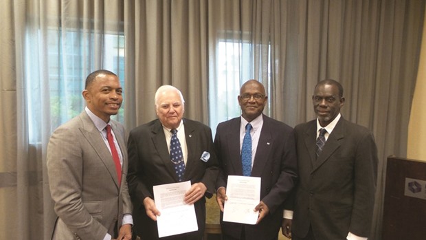 (From left) Brian Lewis (President, Trinidad and Tobago Olympic Committee), Steve Stoute (CANOC President), Keith Joseph (General Secretary, St Vincent and the Grenadines Olympic Committee) and Elton Prescott (Secretary, CANOC).
