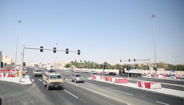 Al Khafji Street which was opened for traffic yesterday after the installation of the new traffic signals