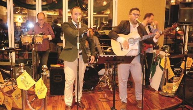 SWINGING MUSIC: The live Andalusian band entertaining the audience at Hilton Doha last week.    Photos by Umer Nangiana