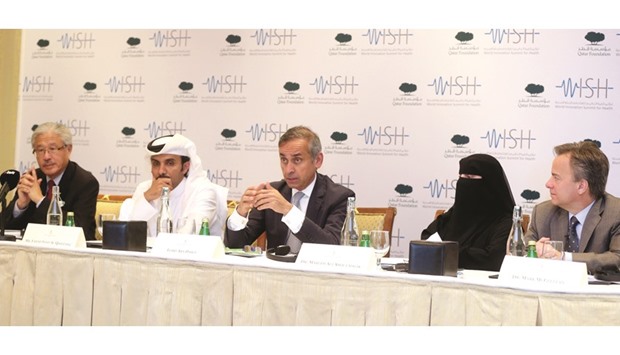 Prof the Lord Ara Darzi, centre, speaking at a midterm summit of WISH as other officials look on. PICTURE: Jayan Orma