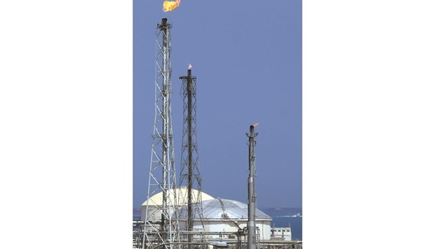 A general view of the Shuaiba oil refinery south of Kuwait City. The labour strike has slashed the Gulf nationu2019s output by 60%.