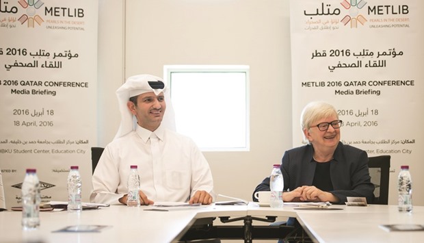 QNL officials Saadi al-Said and Dr Claudia Lux at the press conference.
