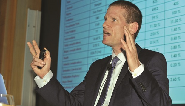 Dr Ralf Holzer speaking at Weill Cornell Medicine-Qatar.