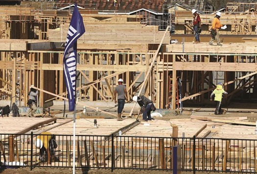 A home building project is seen in San Marcos, California. US housing starts fell more than expected in March and permits for future home construction hit a one-year low, suggesting some cooling in the housing market in line with signs of a sharp slowdown in economic growth in the first quarter.