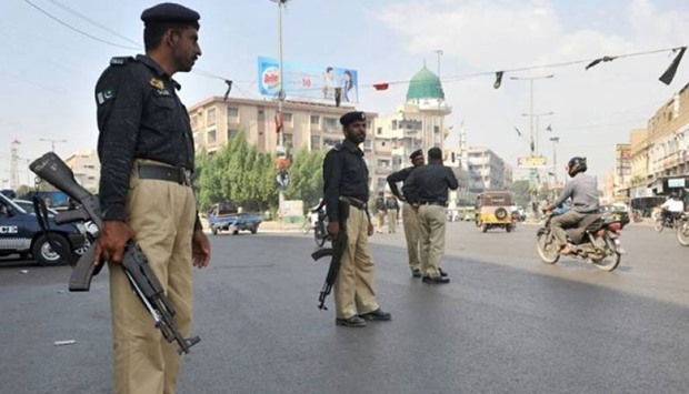 Police guard the street after the attack. Picture courtesy: The Nation