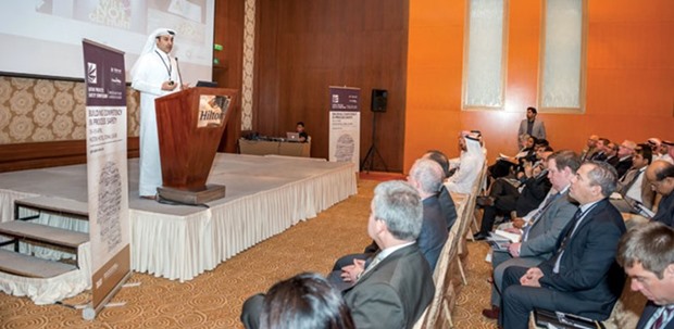 A dignitary from Qatargas delivers a presentation during the annual u201cQatar  Process Safety Symposium.u201d