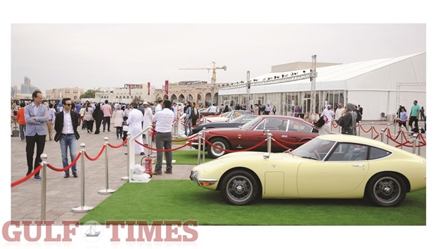 Visitors marvel at the automobiles on display at Katara during the inaugural staging of Qatar Concours du2019Elegance. PICTURES: Shaji Kayamkulam