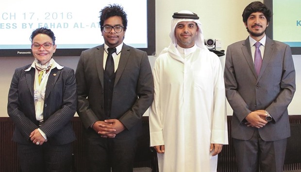 Fahad al-Attiya with Dr Christine Schiwietz, Mahir al-Toby and Mohamed Taimur Ali Ahmad.