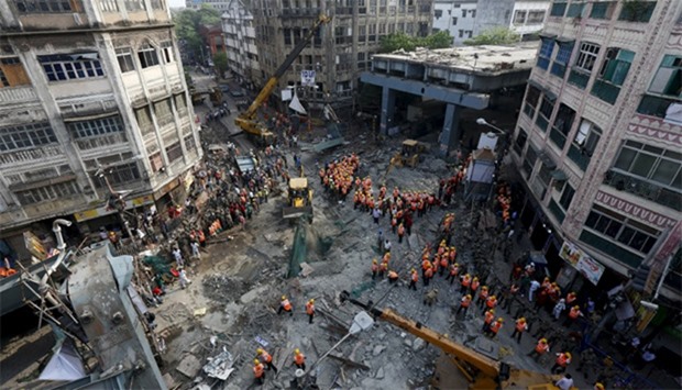 A general view of the under-construction flyover that collapsed in Kolkata