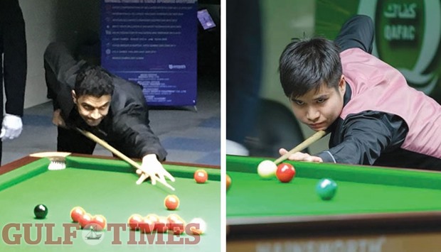 Mohammed Shehab  of the UAE will face Kritsanut Lertsattayathorn (right) of Thailand in the Asian Snooker Championship title today.