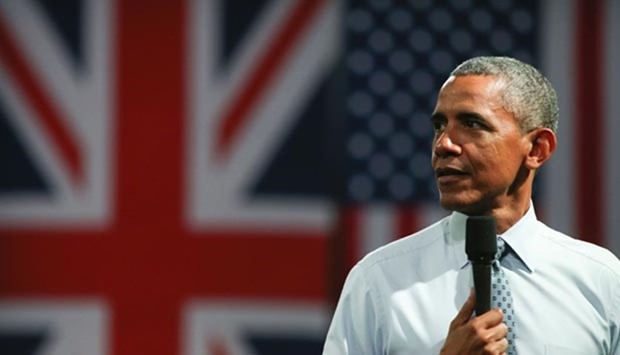 President Barack Obama answers questions from members of the audience at an event in central London on Saturday.