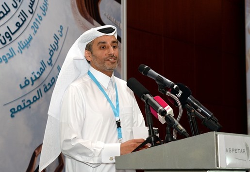 Dr Mohamed Ghaith al-Kuwari speaking at the conference.