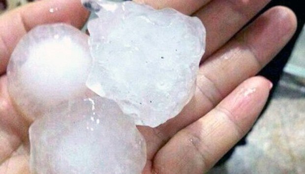 Hailstones the size of golf balls