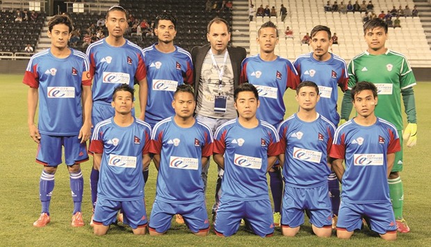 THE TEAM: Nepali Football Team-Qatar together with Sanjeeb Ranabhat.
