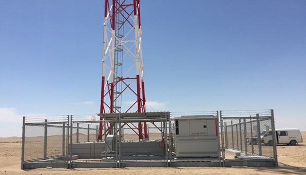 One of the hybrid power systems set up by Vodafone Qatar.