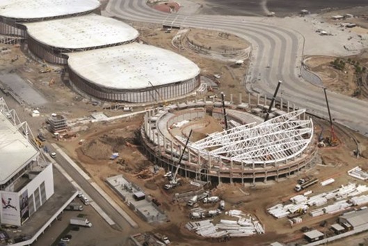 An aerial view of the Rio 2016 Velodrome venue at the Olympic Park construction site in Rio de Janeiro. (Reuters)
