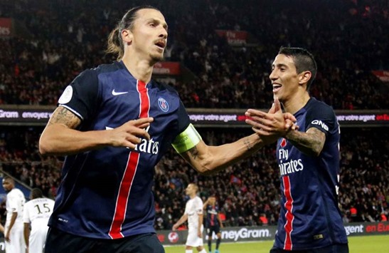 PSGu2019s Zlatan Ibrahimovic (left) and Angel di Maria have been nominated for the French player of the year award.