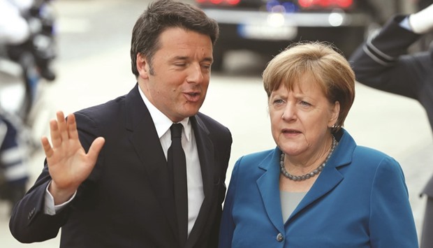 Italian Prime Minister Matteo Renzi with German Chancellor Angela Merkel. Renzi was the only European leader to increase his partyu2019s vote share in the 2014 European Parliament election, and his dominance of Italian politics has since grown.