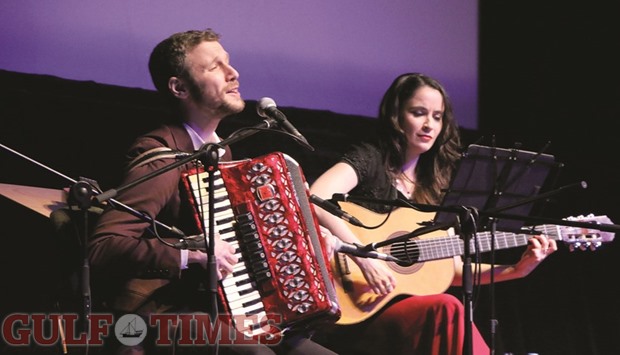 ODE TO ARGENTINA: Rocio Perez, right, and Leandro Rouco performing at the Katara Drama Theatre. Photos by Umer Nangiana