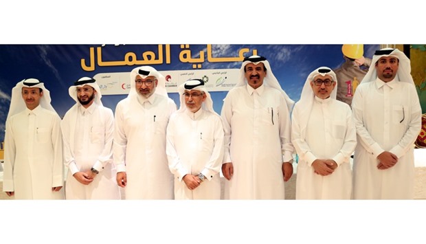 Abdulla Hassan al-Mehshadi, third left, along with other stakeholders of the conference.