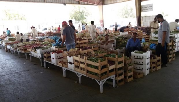 A section of the vegetable market.