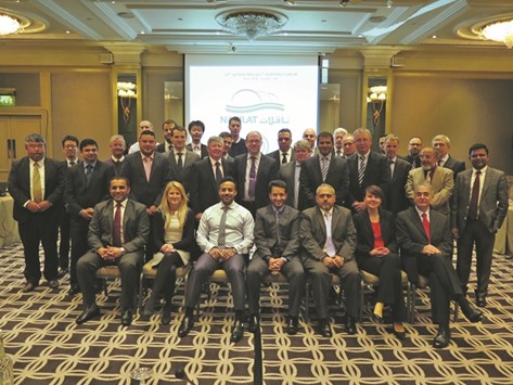 Al-Sulaiti and other senior Nakilat executives with participants of the Qatar Project Shipping Forum (QPSF) in London recently.