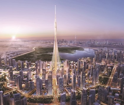 An artistu2019s impression of The Tower at Dubai Creek Harbour.