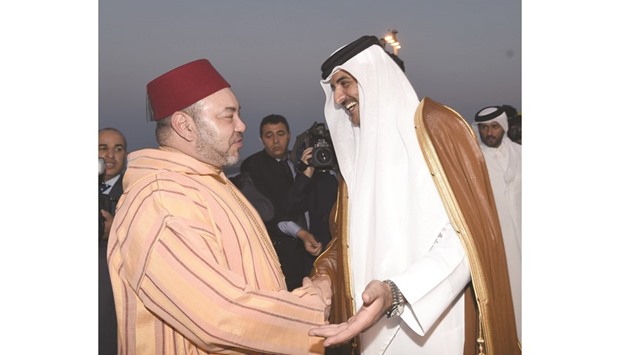 Emir greets Moroccan king