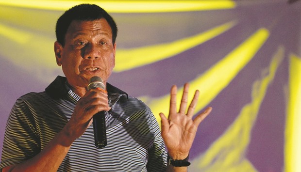 Rodrigo Duterte has an 11-percentage-point lead over Senator Grace Poe