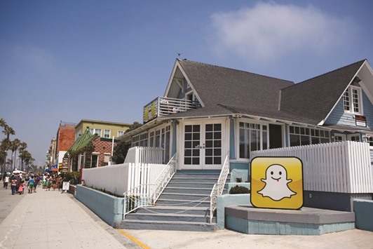 The headquarters of the photo sharing app SnapChat on the strand at Venice Beach in Los Angeles. Now SnapChat users are watching 10bn videos a day on the application, up from 8bn in February, according to people familiar with the matter.