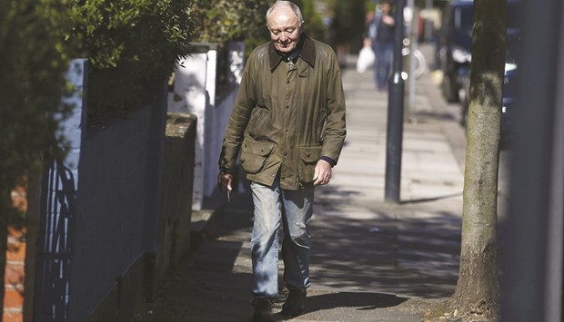 Former London mayor Ken Livingstone leaves his home in London yesterday.