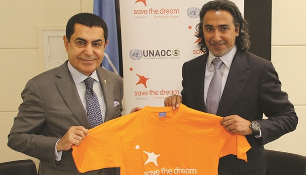 United Nations High Representative for the Alliance of Civilizations HE Nassir Abdulaziz al-Nasser (left) and ICSS president Mohamed Hanzab