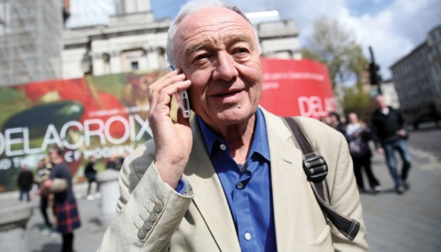 Former London mayor Ken Livingstone leaves after appearing on the LBC radio station in London yesterday.