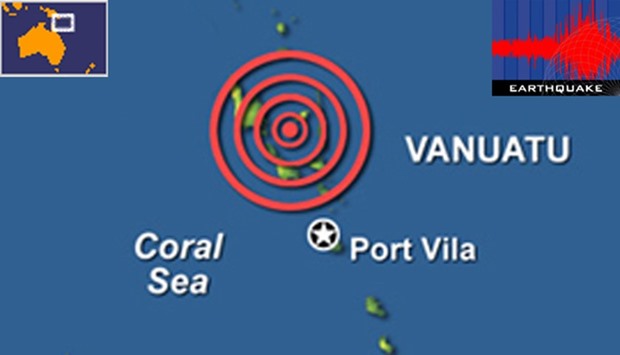 earthquake struck off Vanuatu