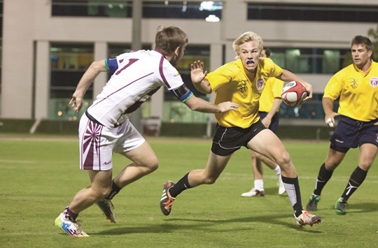 Action from the Qatar Rugby Sevens match between Hurricanes and Al Khor. Hurricanes won 29-12.
