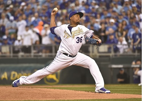 Kansas City Royals pitcher Edison Volquez delivers a pitch against the New York Mets during their MLB match. PICTURE: USA TODAY Sports