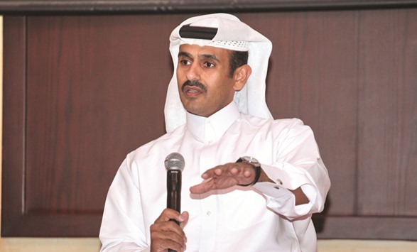 Al-Kaabi stresses a point during the Maersk Oil Town Hall meeting.