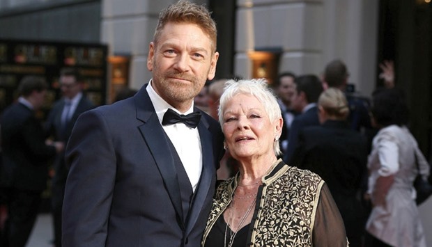 Actor and director Kenneth Branagh and actress Judi Dench at the 2016  Laurence Olivier Awards in London.